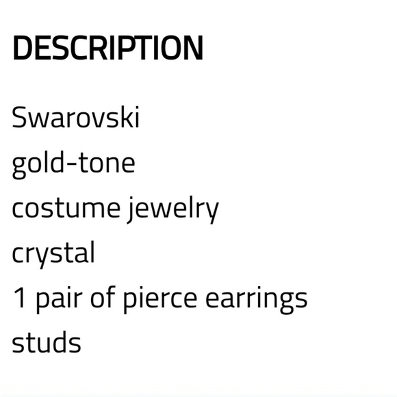 GENUINE SIGNED SWAROVSKY 🦢 PIERCED EARRINGS gold ✨️ - Picture 5 of 9